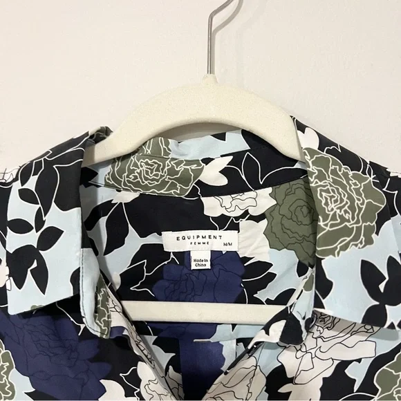 Equipment Daphne Button Down Blouse In Cool Breeze Multi - Picture 6 of 10